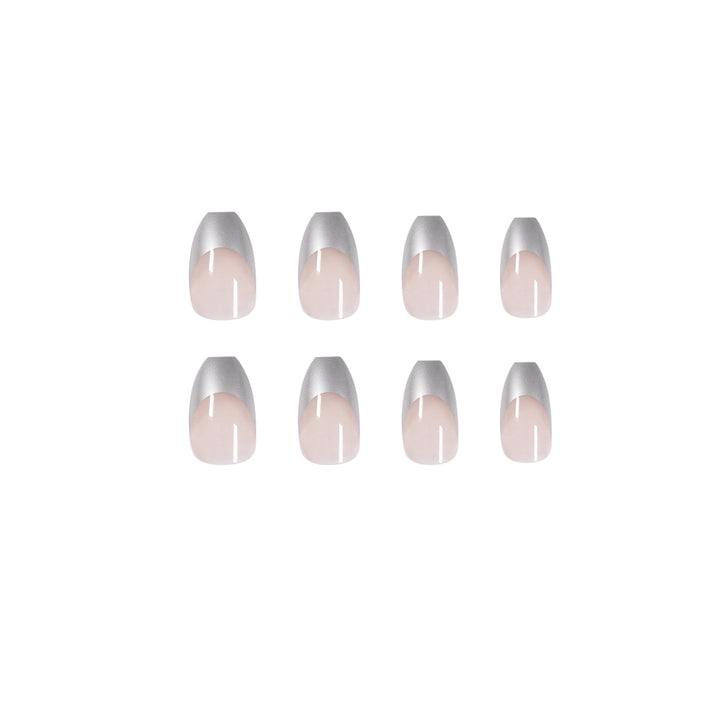 Artificial stiletto nails with glitter accents and elegant French tip Stornfield