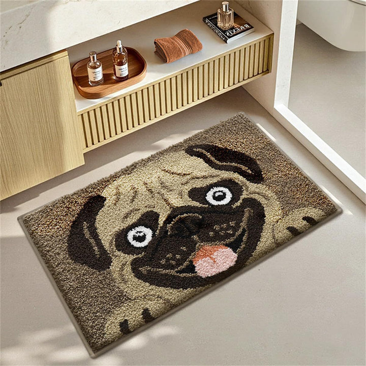 Decorative Dog-Themed Bath Mat