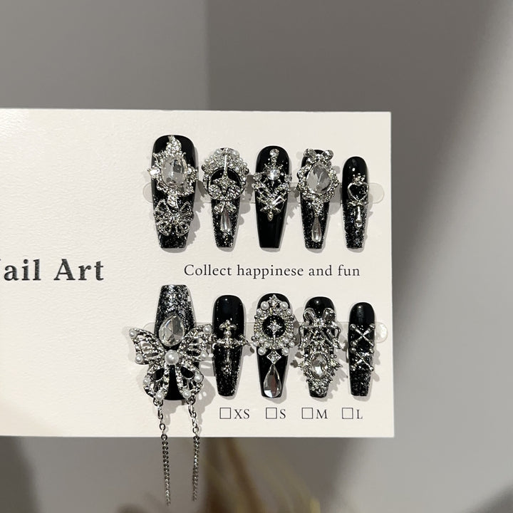 Chic Decorative Press-On Nail Art Set