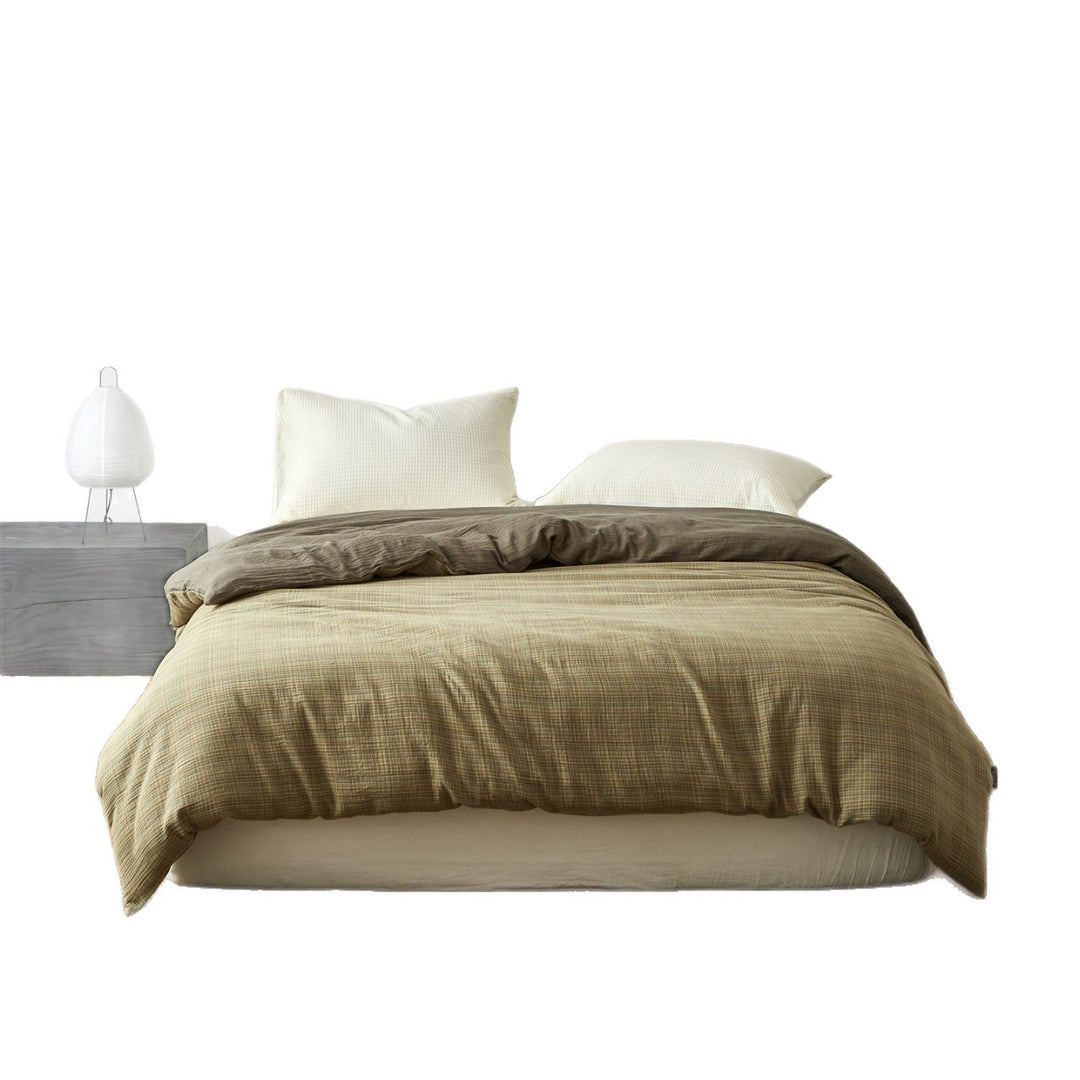 Washed Crinkle Linen-Blend Textured Duvet Cover