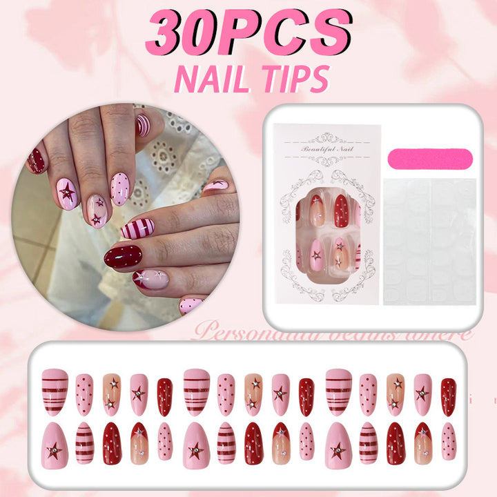 Decorative Star Design Press-On Nail Set Stornfield