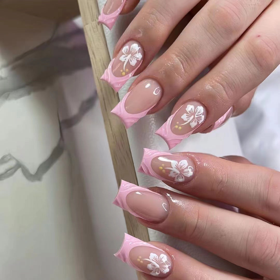 Decorative Floral Acrylic Press-On Nail Extensions Stornfield