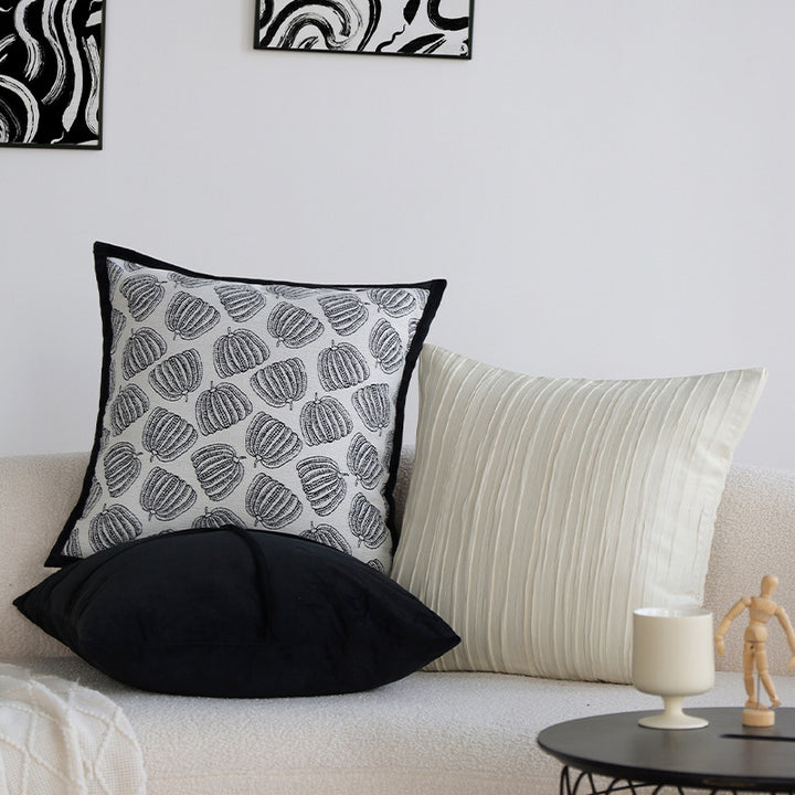 Decorative cushion with artistic pumpkin pattern