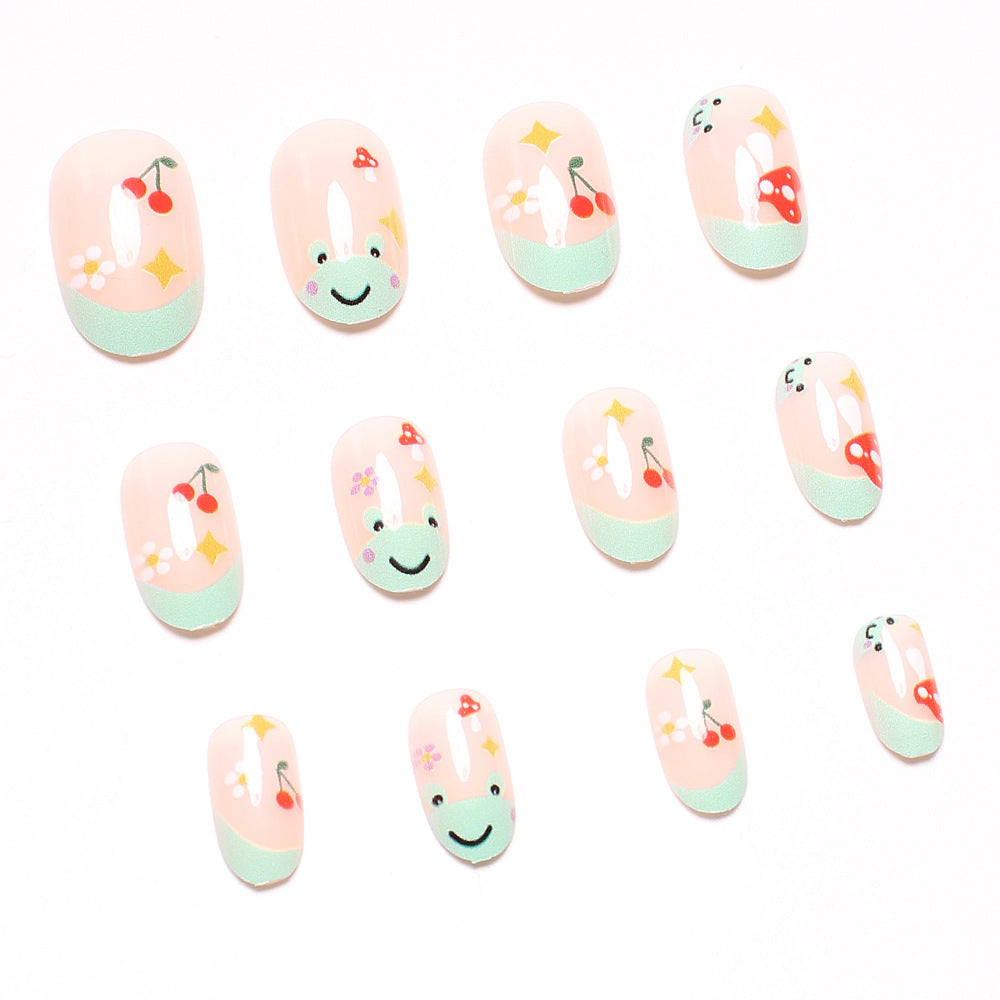 Artificial nail set with cheerful 3D designs and blooming accents Stornfield
