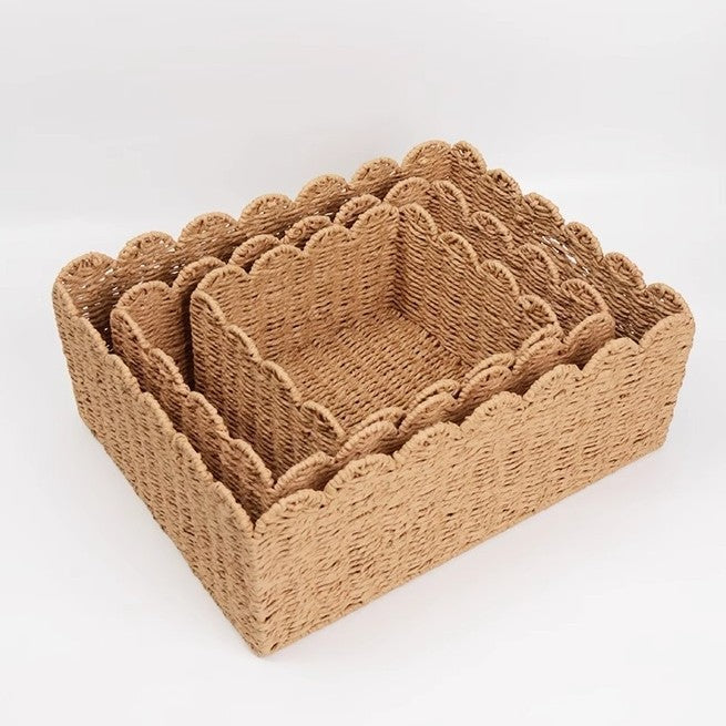Handwoven storage basket with playful design Stornfield