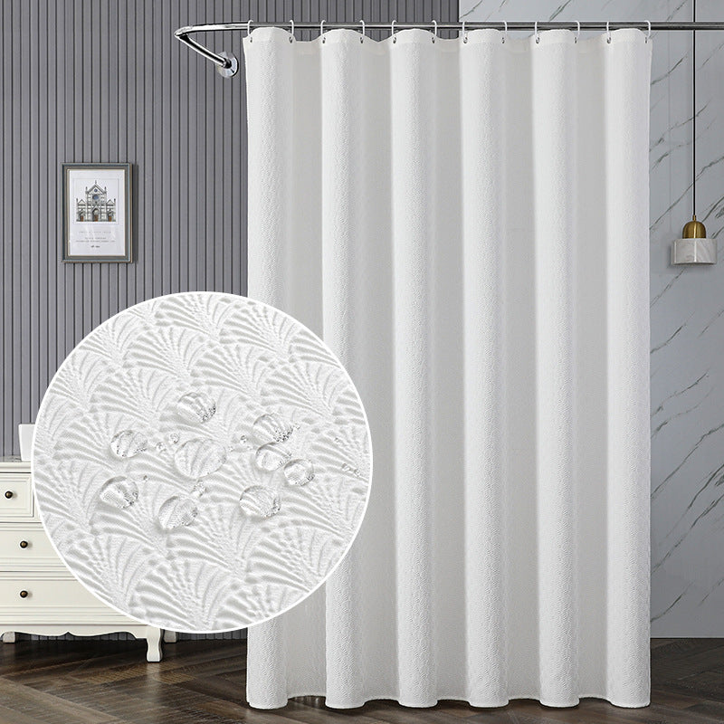 Textured Leaf Motif Shower Curtain Stornfield