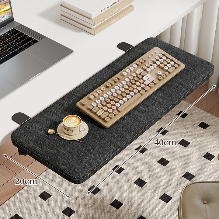 Clamp-On Side Desk Shelf Extender with Woodgrain Laminate Top and Adjustable Locking Clamp