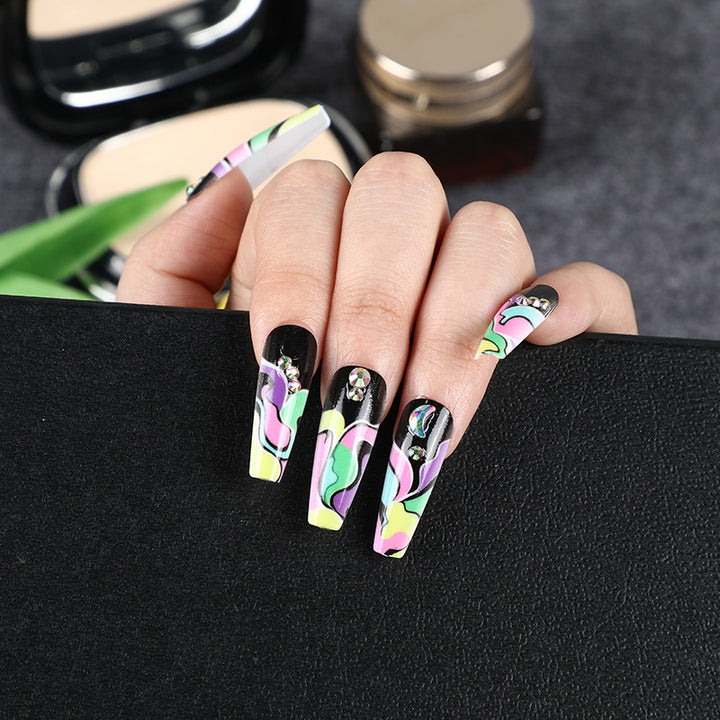 Creative wave pattern artificial nails Stornfield