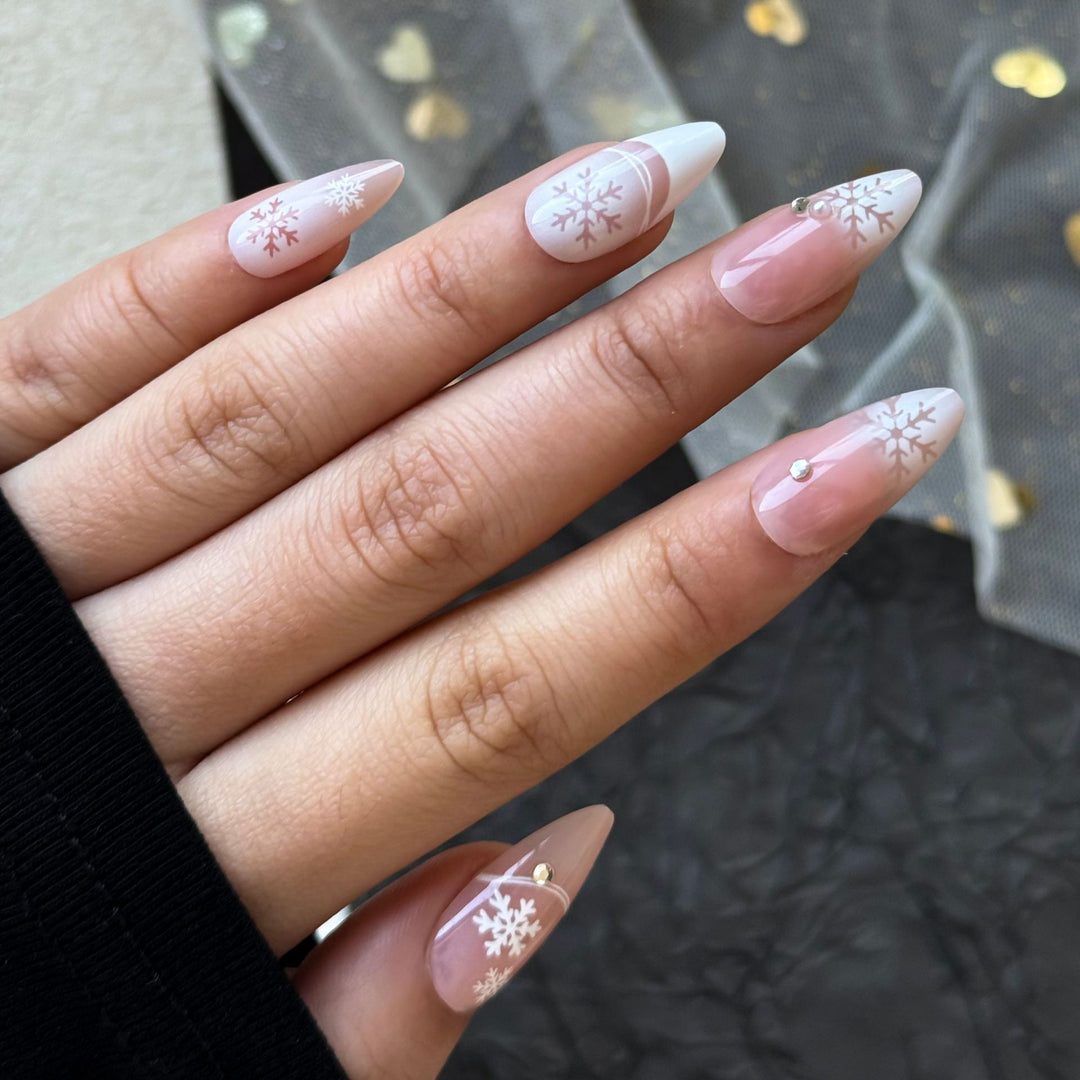 Elegant Winter-Themed Press-On Nails Stornfield