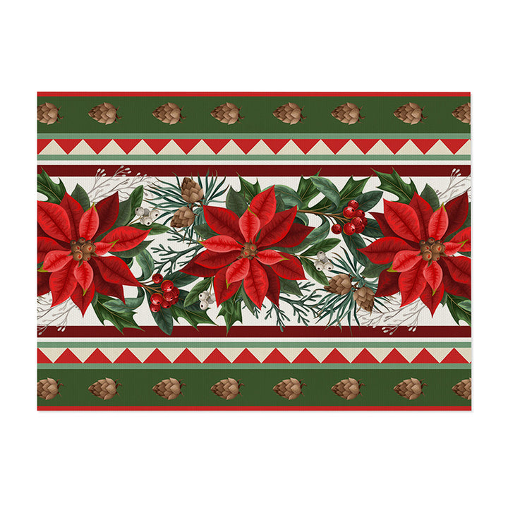 Festive Pinecone Star Holiday Indoor-Outdoor Doormat with Non-Slip Backing