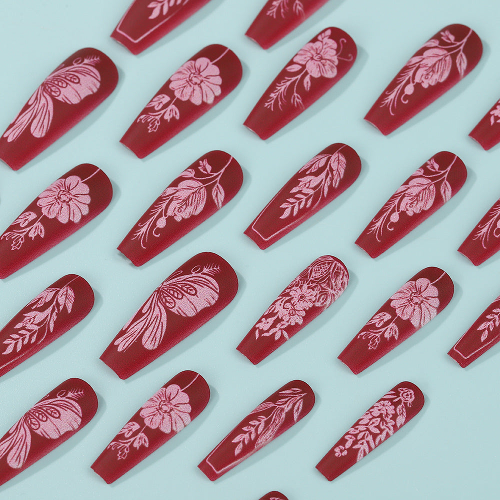 Artificial Nail Set with Floral Designs Stornfield