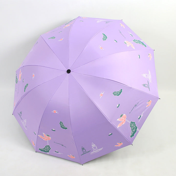 Women Folding Umbrella with Floral Accents Stornfield