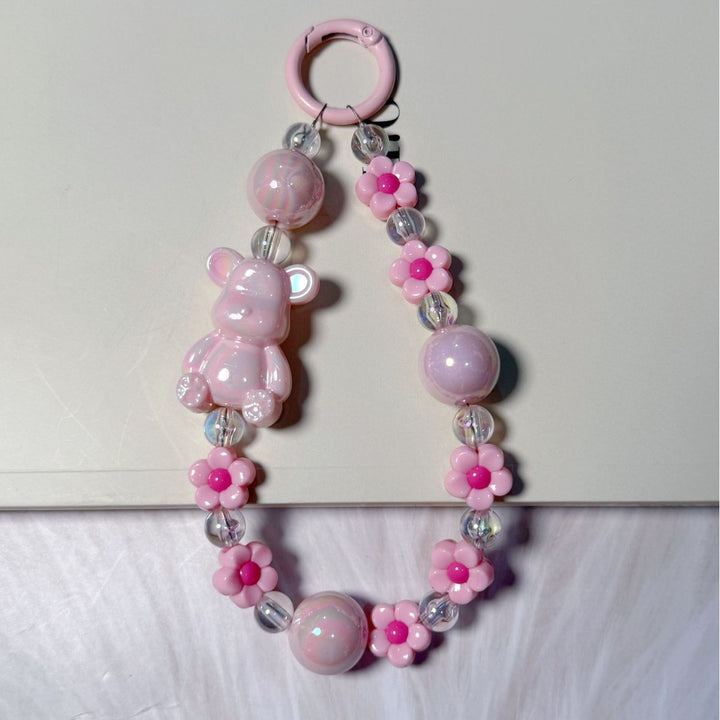 Playful Bear-Themed Beaded Keychain Stornfield