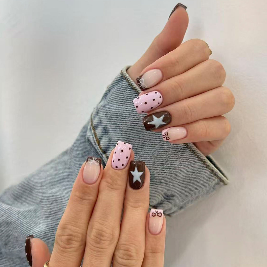 Self-adhesive artificial nails with playful patterns Stornfield