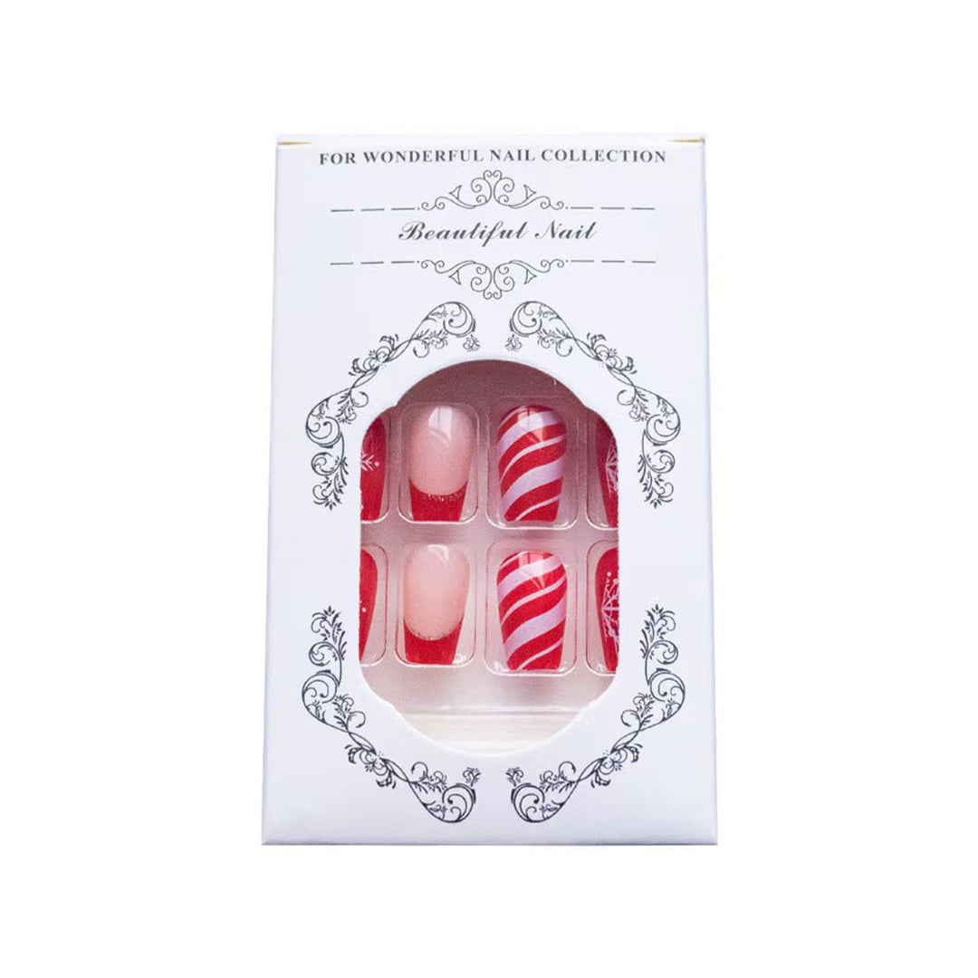 Artificial nails with festive winter design Stornfield