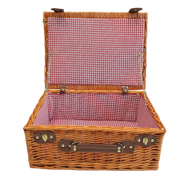 Ladies picnic basket with removable compartments and classic gingham pattern Stornfield