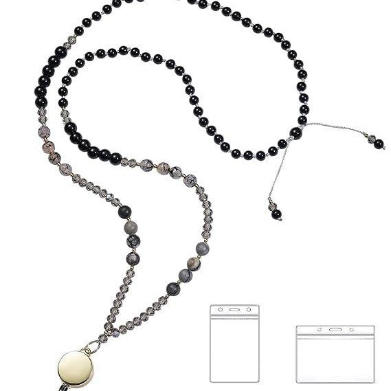 Beaded Eyewear Lanyard with Retractable Clip Stornfield
