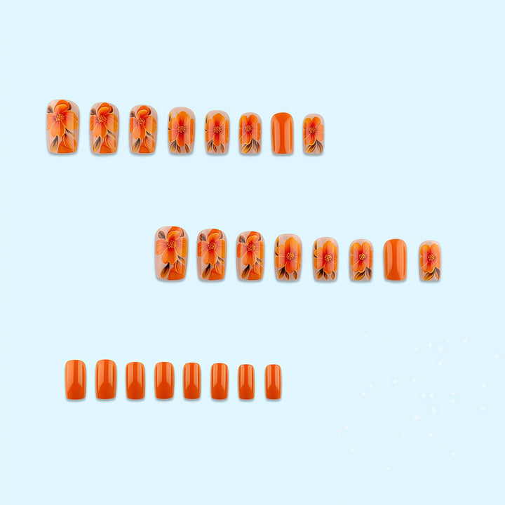 Artificial nails with floral 3D design Stornfield