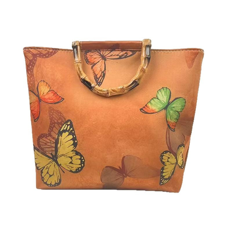 Elegant bag with bamboo handles Stornfield