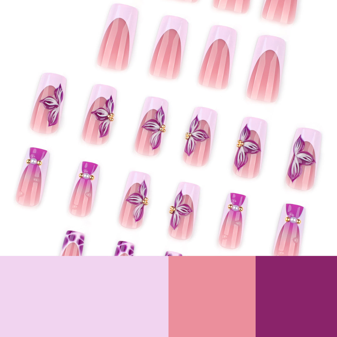 Artistic Nail Extensions with Floral Decor Stornfield
