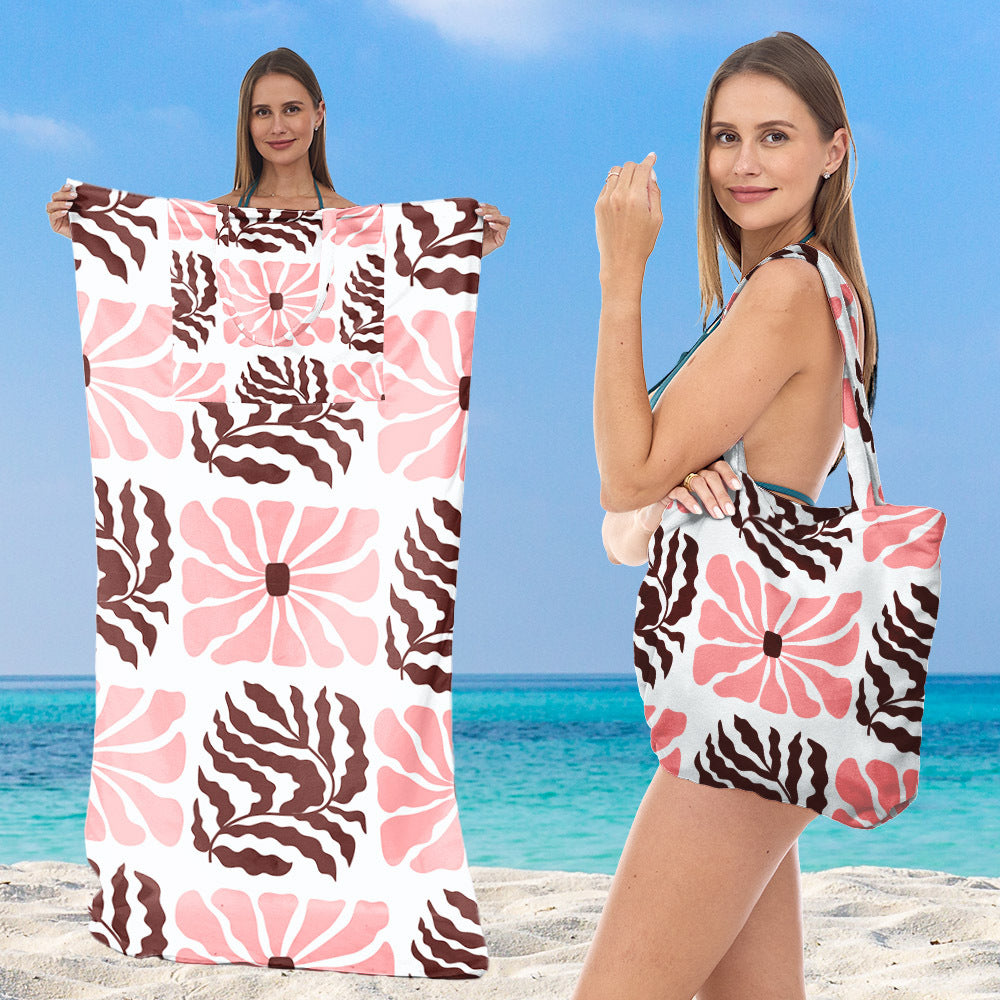Beach towel with integrated tote bag design Stornfield
