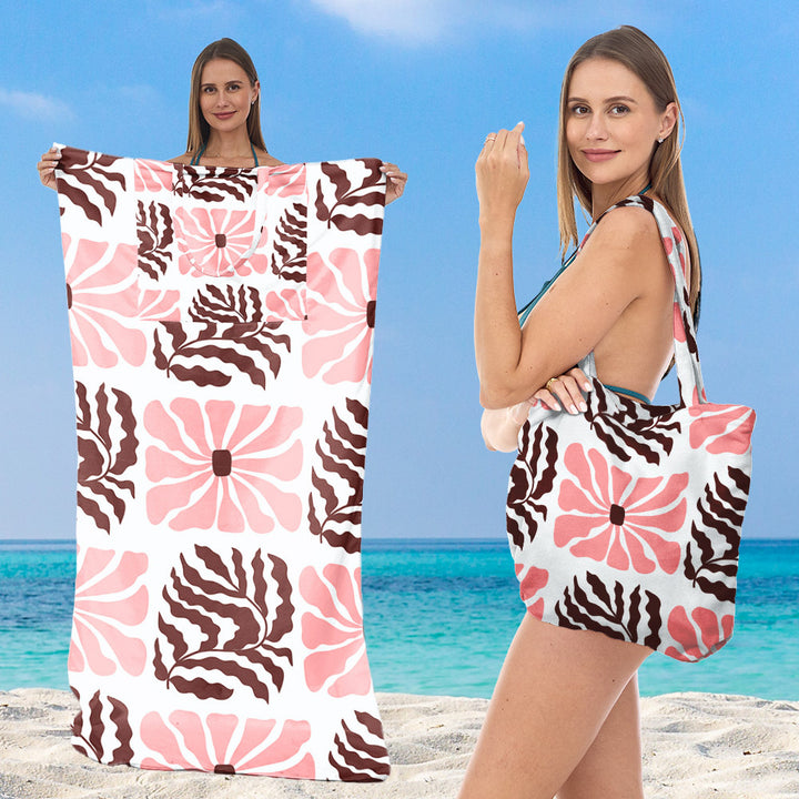 Beach towel with integrated tote bag design Stornfield