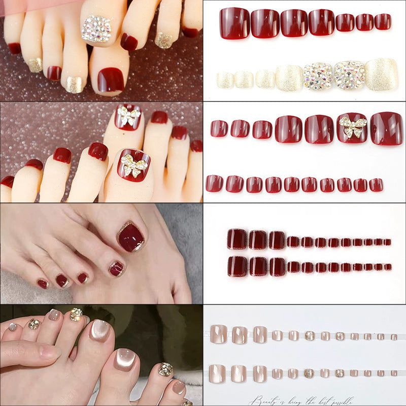 Premium Decorative Press-On Toenail Set Stornfield