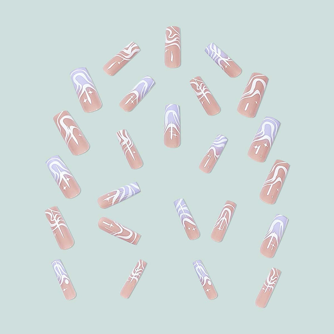 Stylish artificial nails with modern wave designs Stornfield