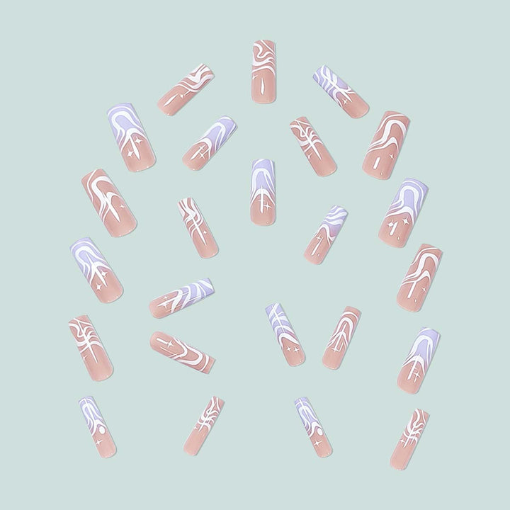 Stylish artificial nails with modern wave designs Stornfield