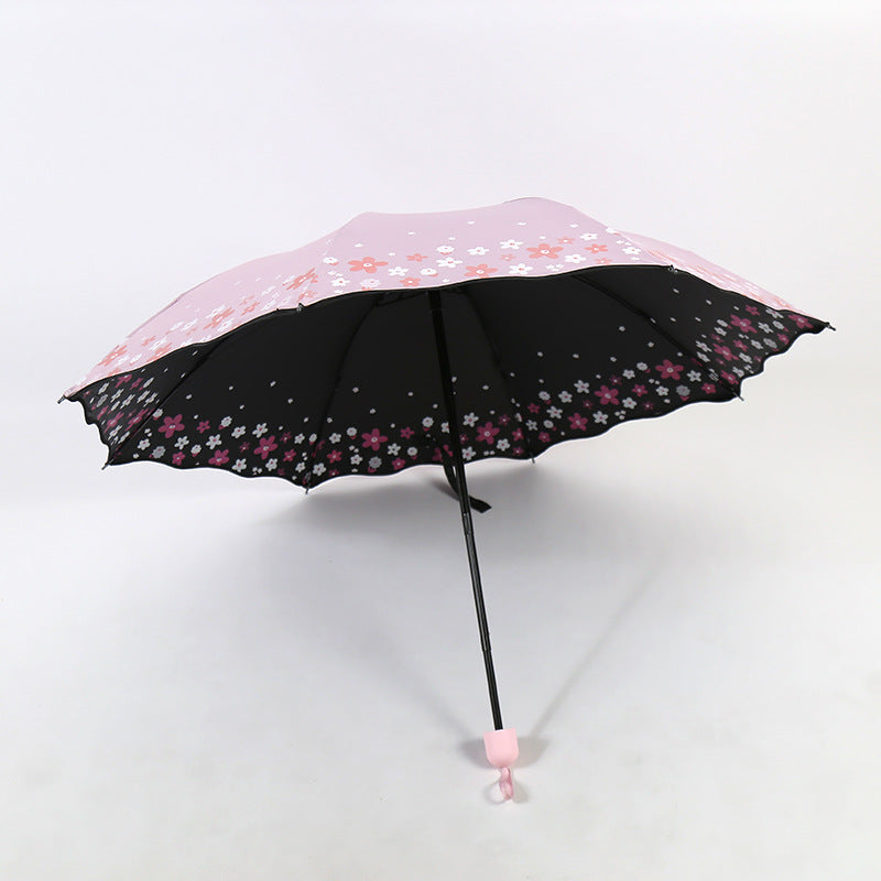 Women's Folding Umbrella with Detailed Floral Design Stornfield