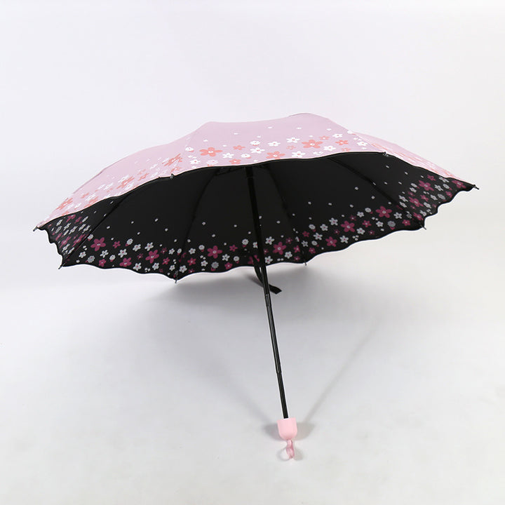 Women's Folding Umbrella with Detailed Floral Design Stornfield