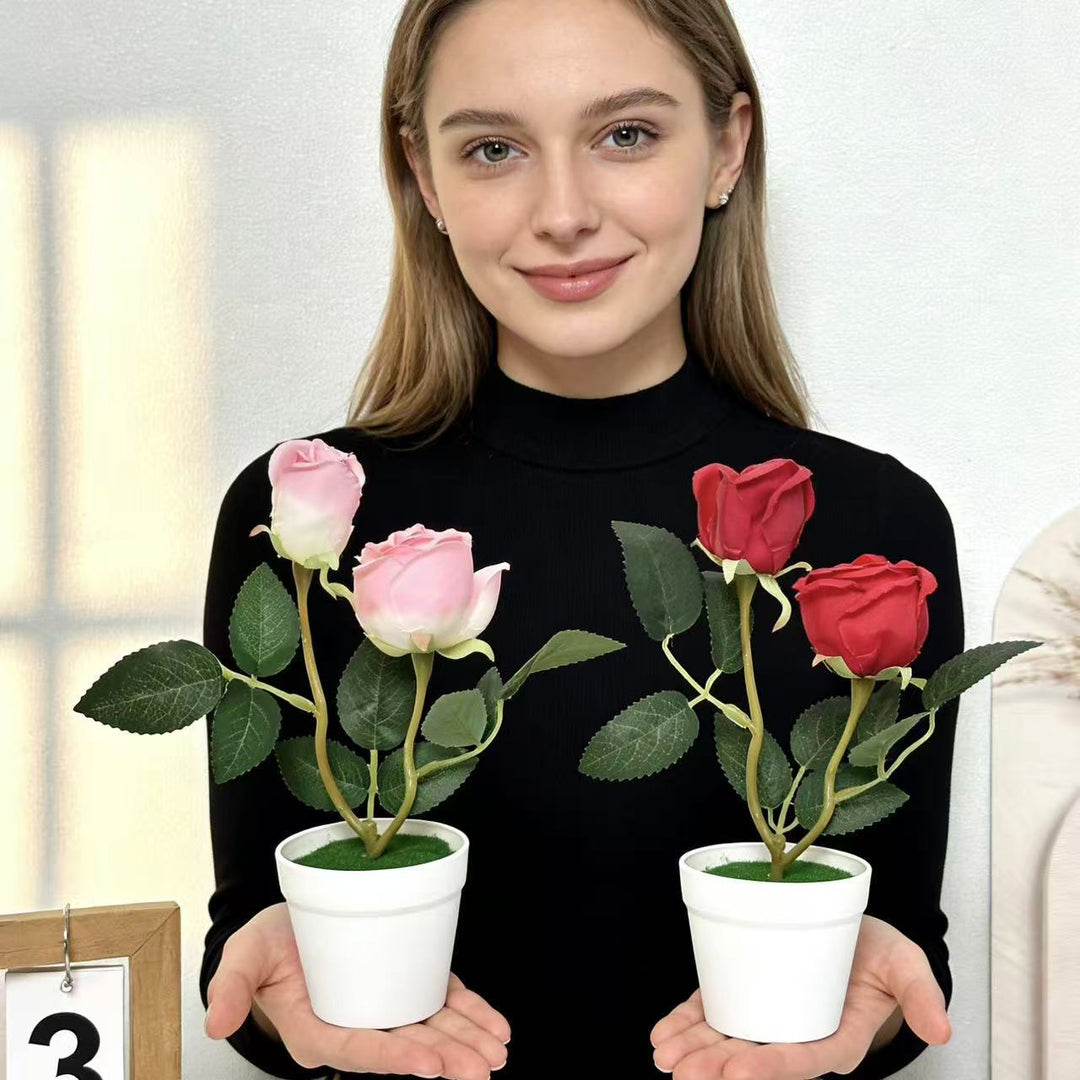 Realistic Blooming Rose Arrangement