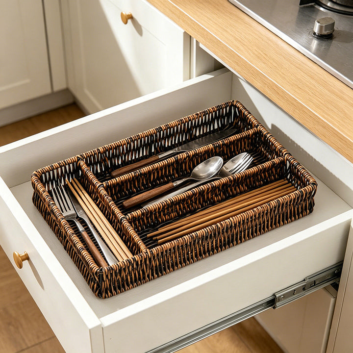 Woven Cutlery Organizer Tray Stornfield