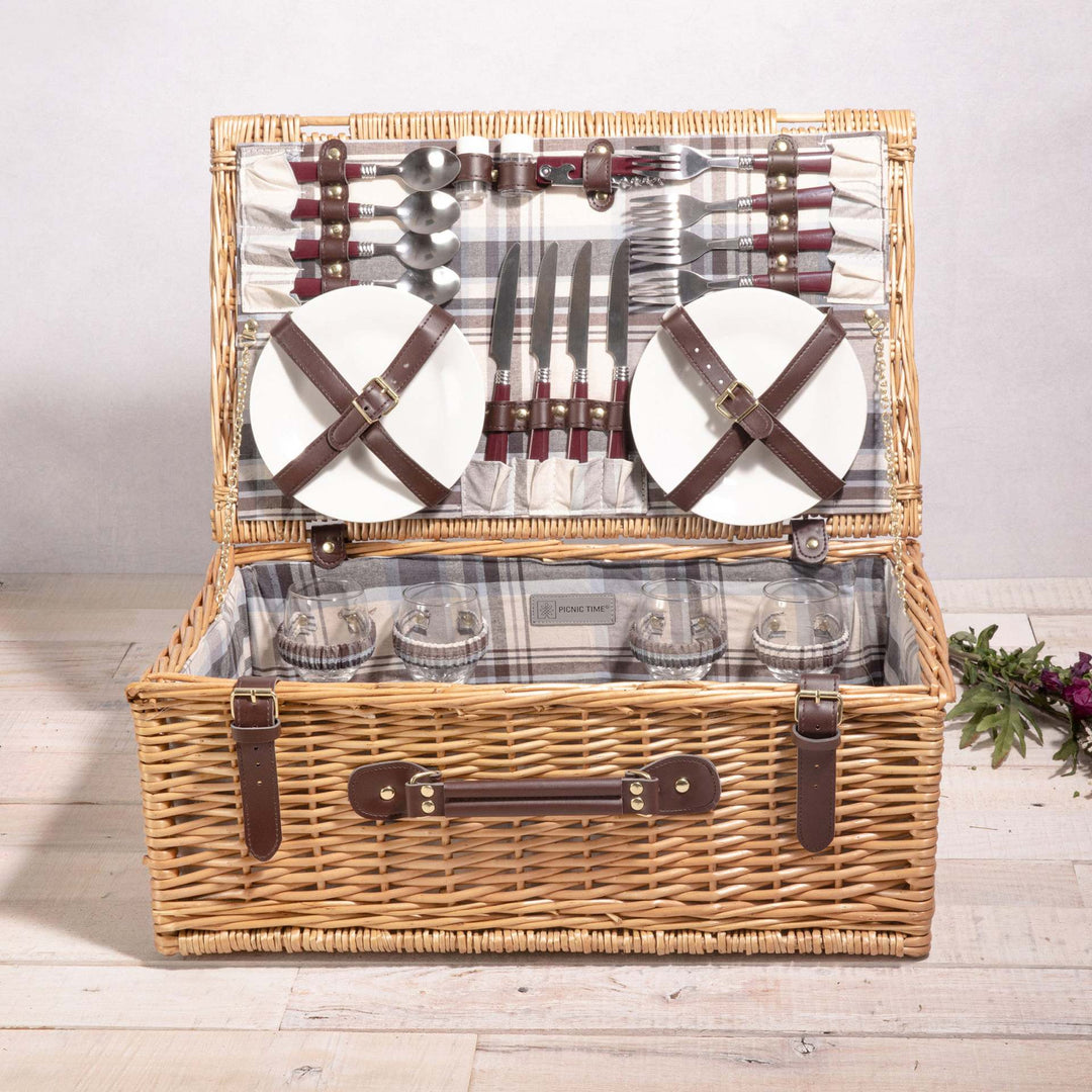 Ladies Picnic Basket with Integrated Utensils and Stylish Details Stornfield