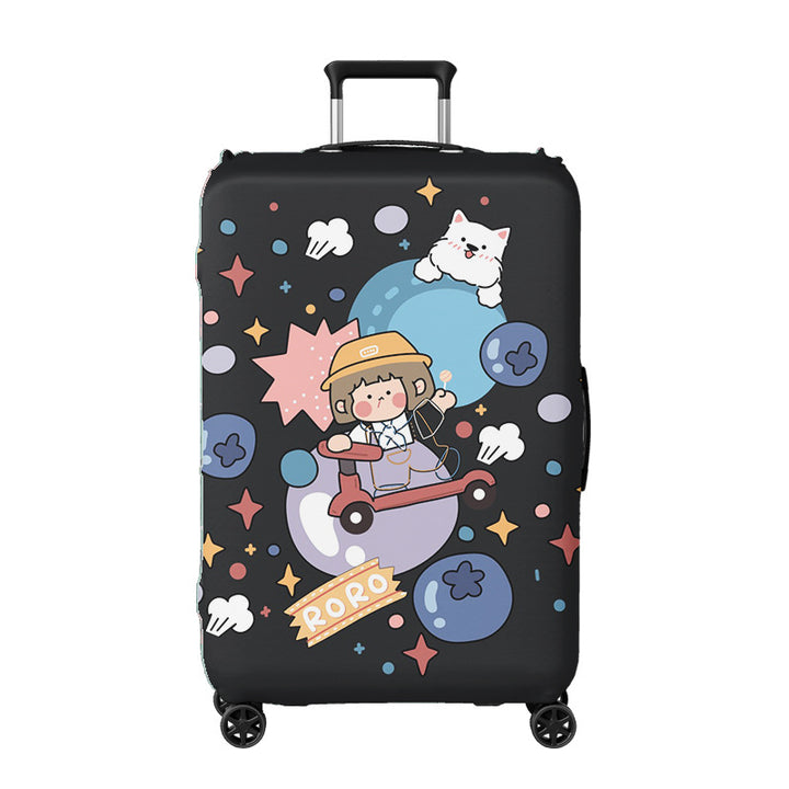 Ladies suitcase cover with creative illustration design Stornfield