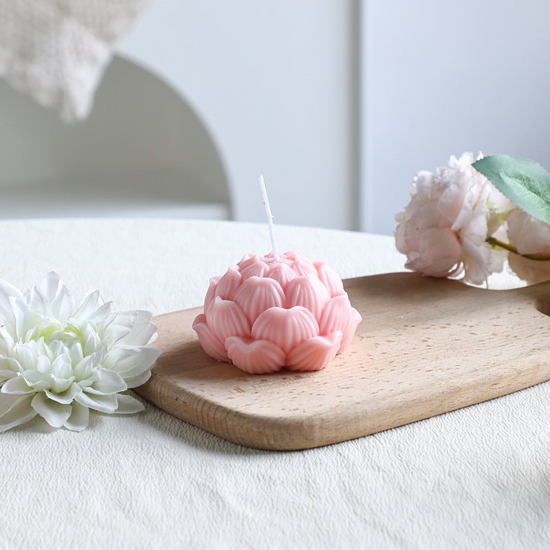 Hand-Poured Floral-Relief Cupcake Decorative Candle