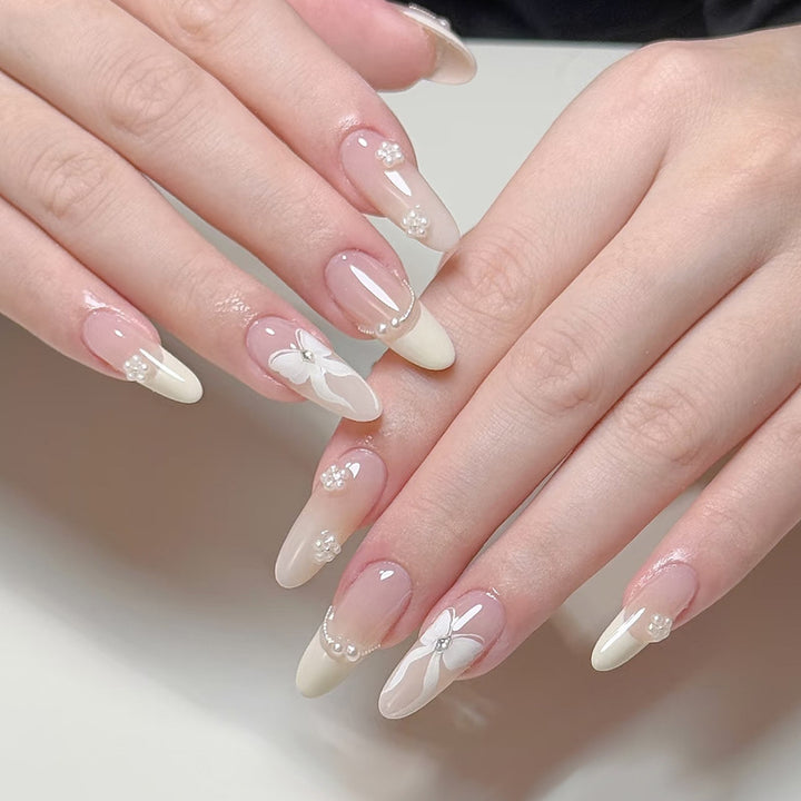 Artistic Floral Press-On Nail Set Stornfield