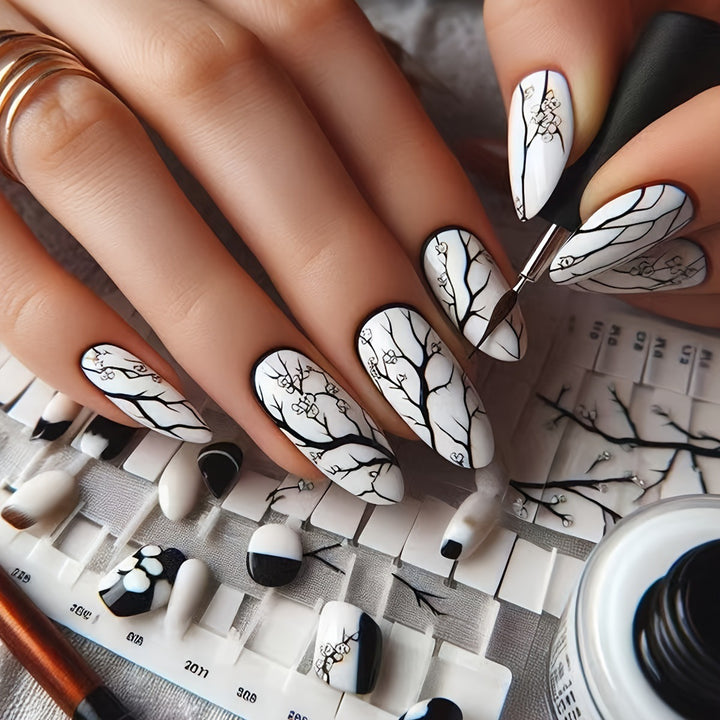 Artificial nails with elegant floral design Stornfield