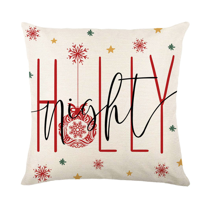 Festive Nutcracker Ballet Linen-Texture Square Throw Pillow Cover with Concealed Zipper