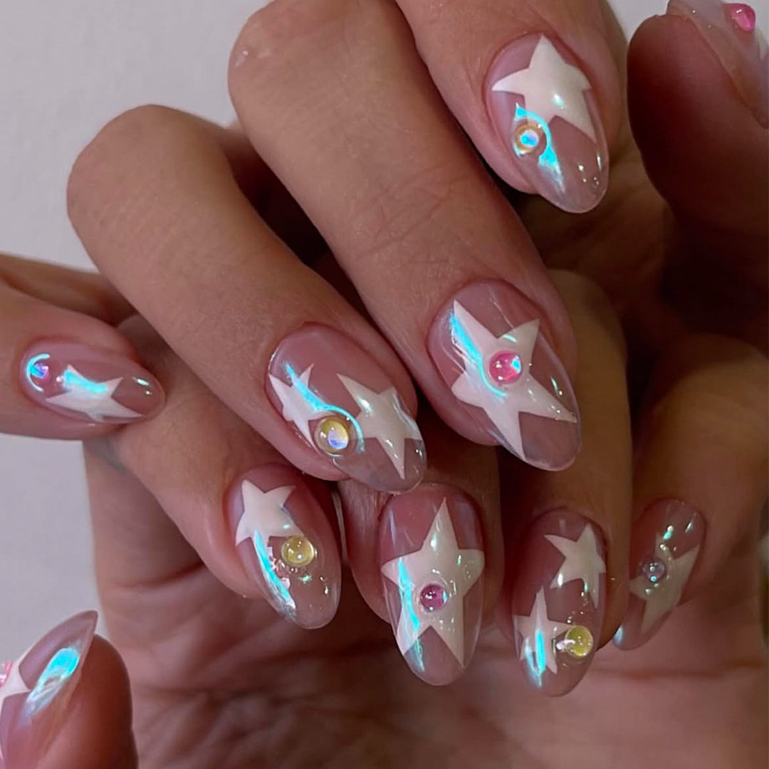 Artificial nails with sparkling star design Stornfield
