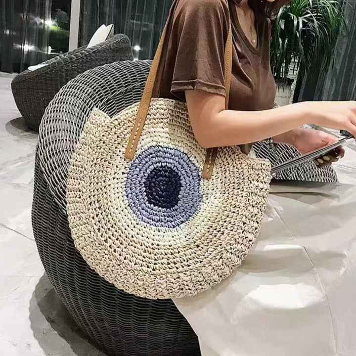 Handcrafted straw bag with eye-catching gradient Stornfield