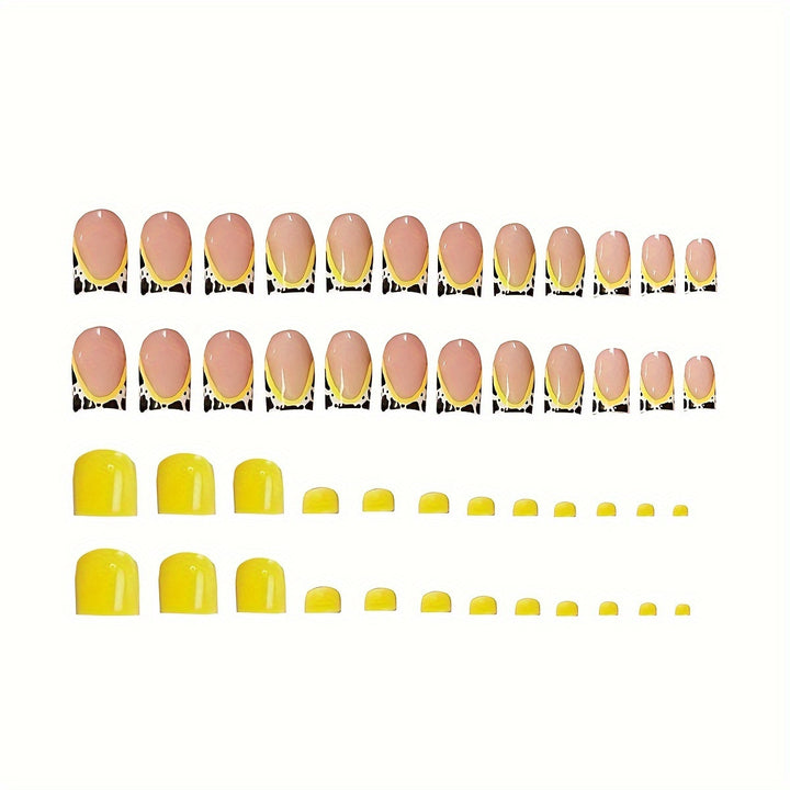 Artistic Yellow-Accent Nail Art Set Stornfield