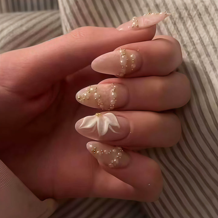 Elegant Floral Nail Enhancements Stornfield