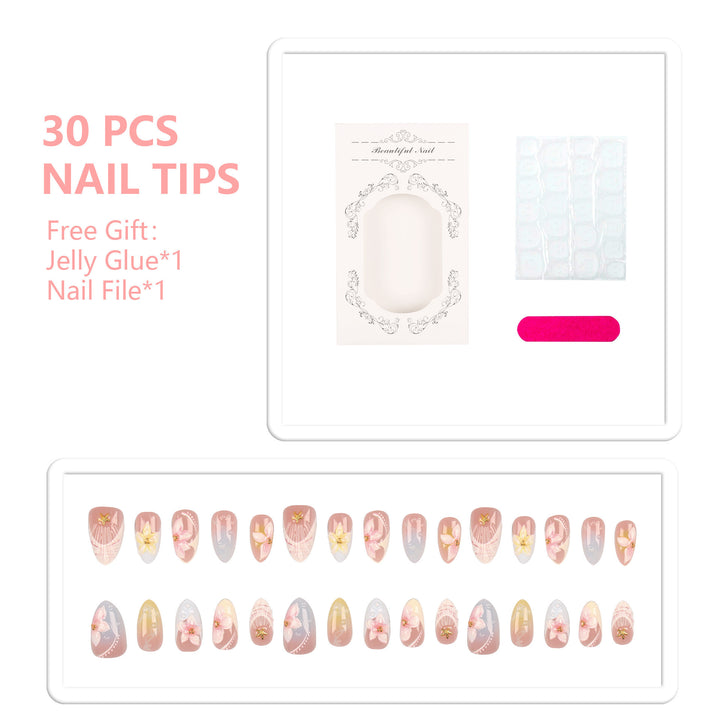 Decorative Floral Press-On Nail Collection