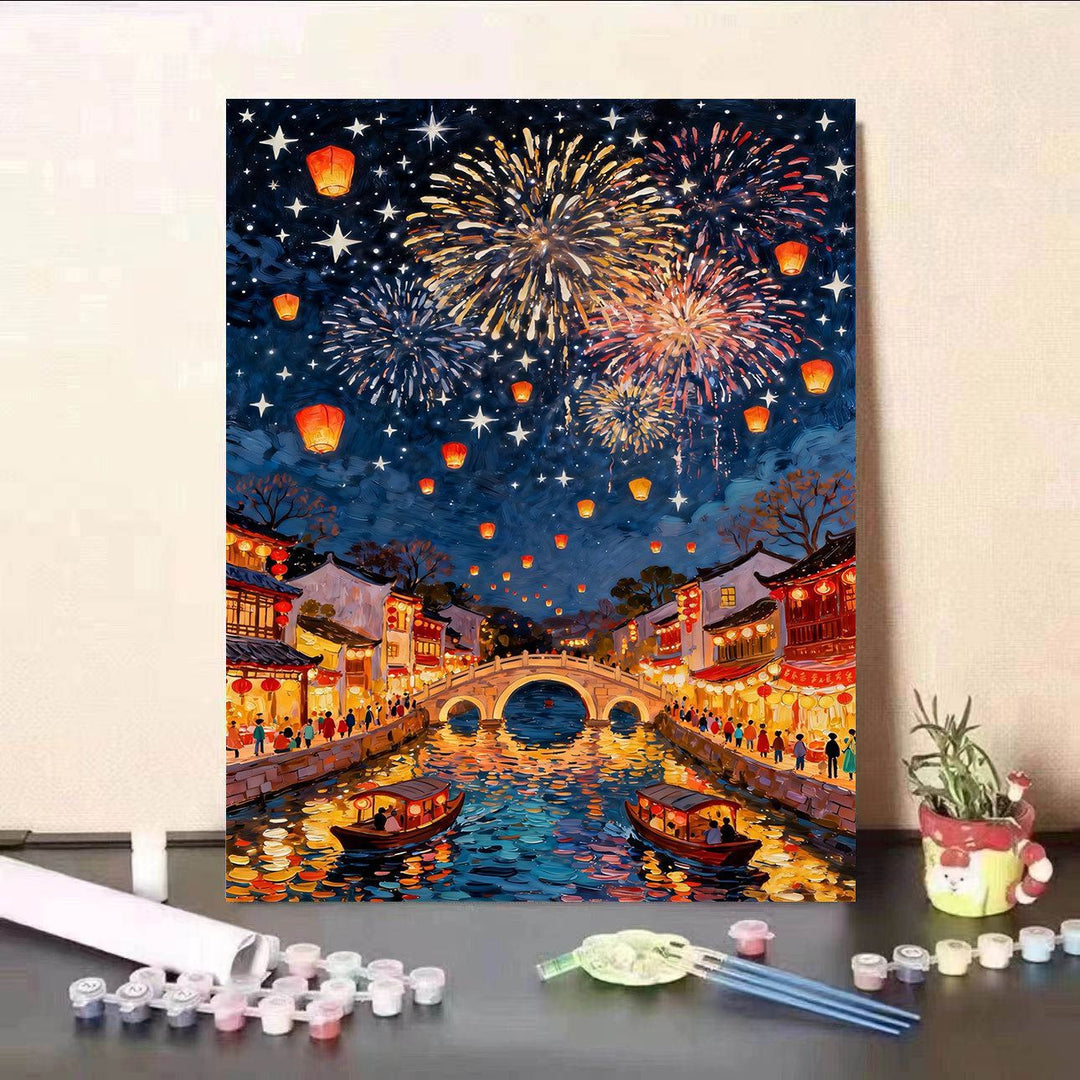 DIY Paint by Numbers Canvas Art Kit Stornfield