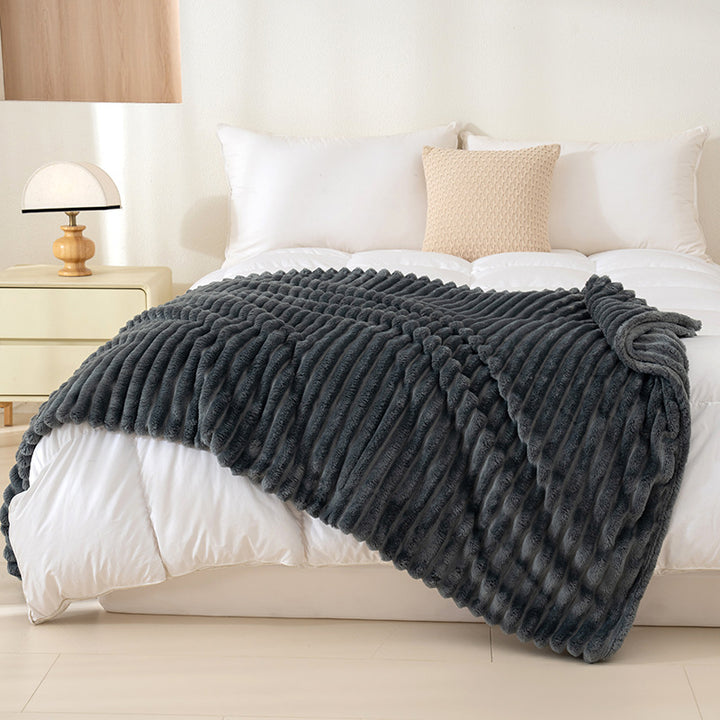 Textured Plush Throw Blanket Stornfield