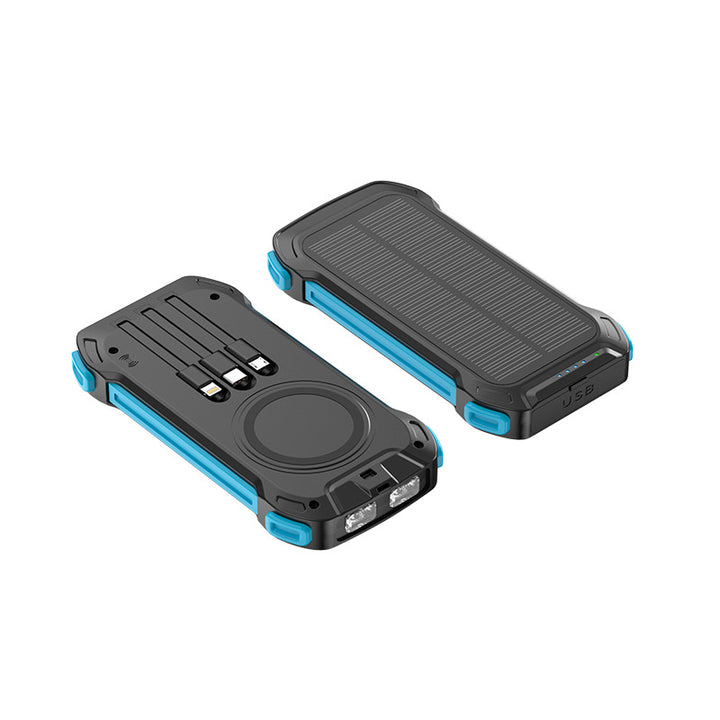 Solar power bank with multifunctional ports and LED light Stornfield