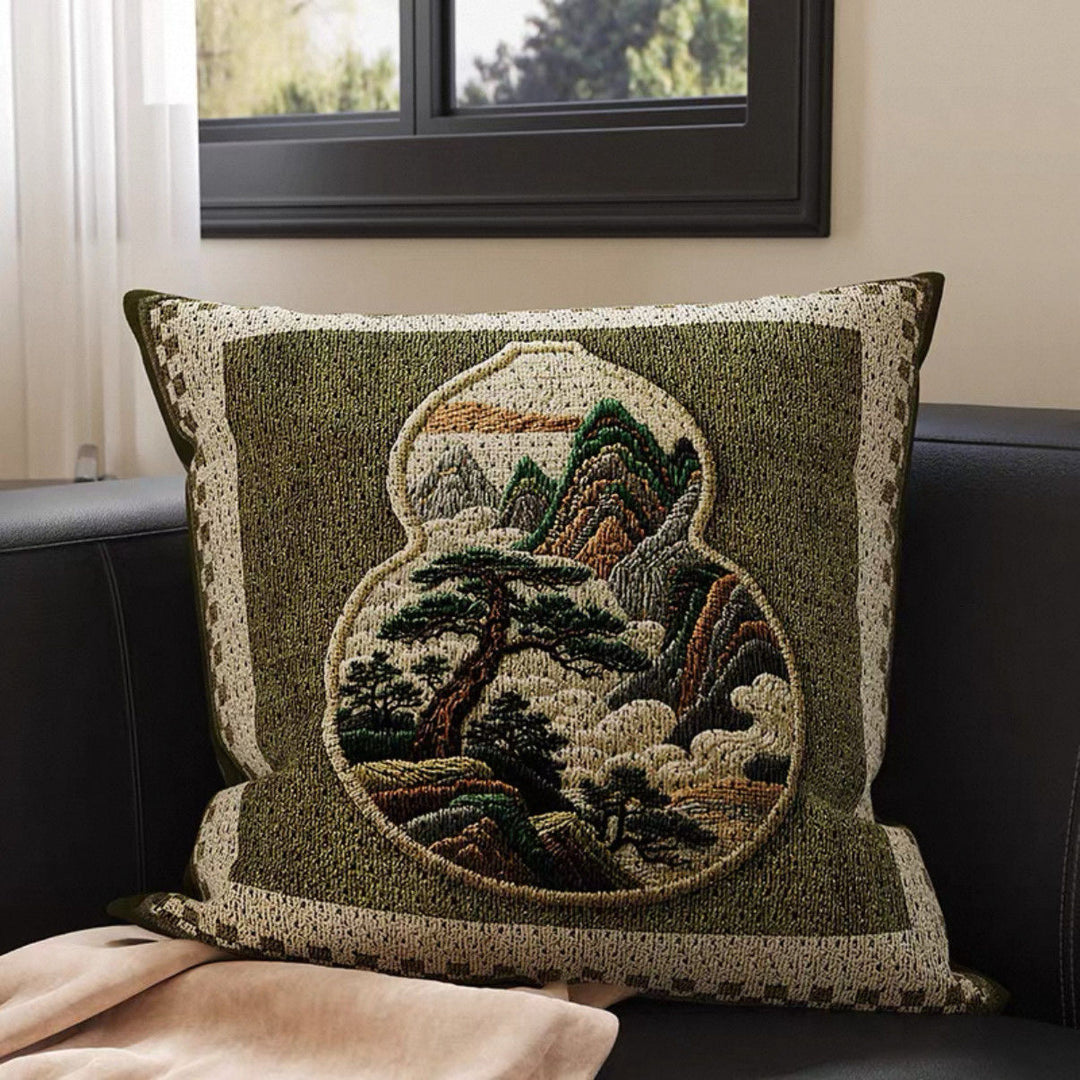 Decorative Floral Embroidered Throw Pillow