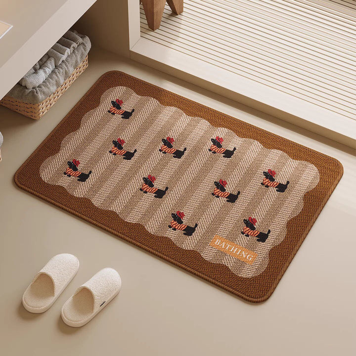 Adorable Dog-Themed Non-Slip Bath Mat