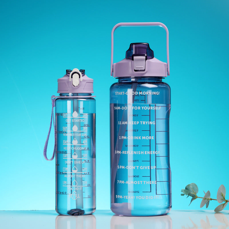 Women's motivation water bottle with integrated time markings and ergonomic design Stornfield